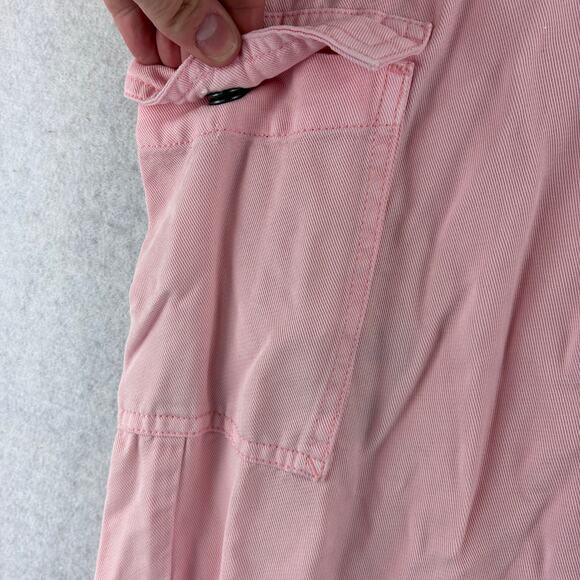 Guess Bowie Cargo Chino Jogger Pant Women 29 Pink Pockets Zipper Leg Tencel Soft - Picture 13 of 16